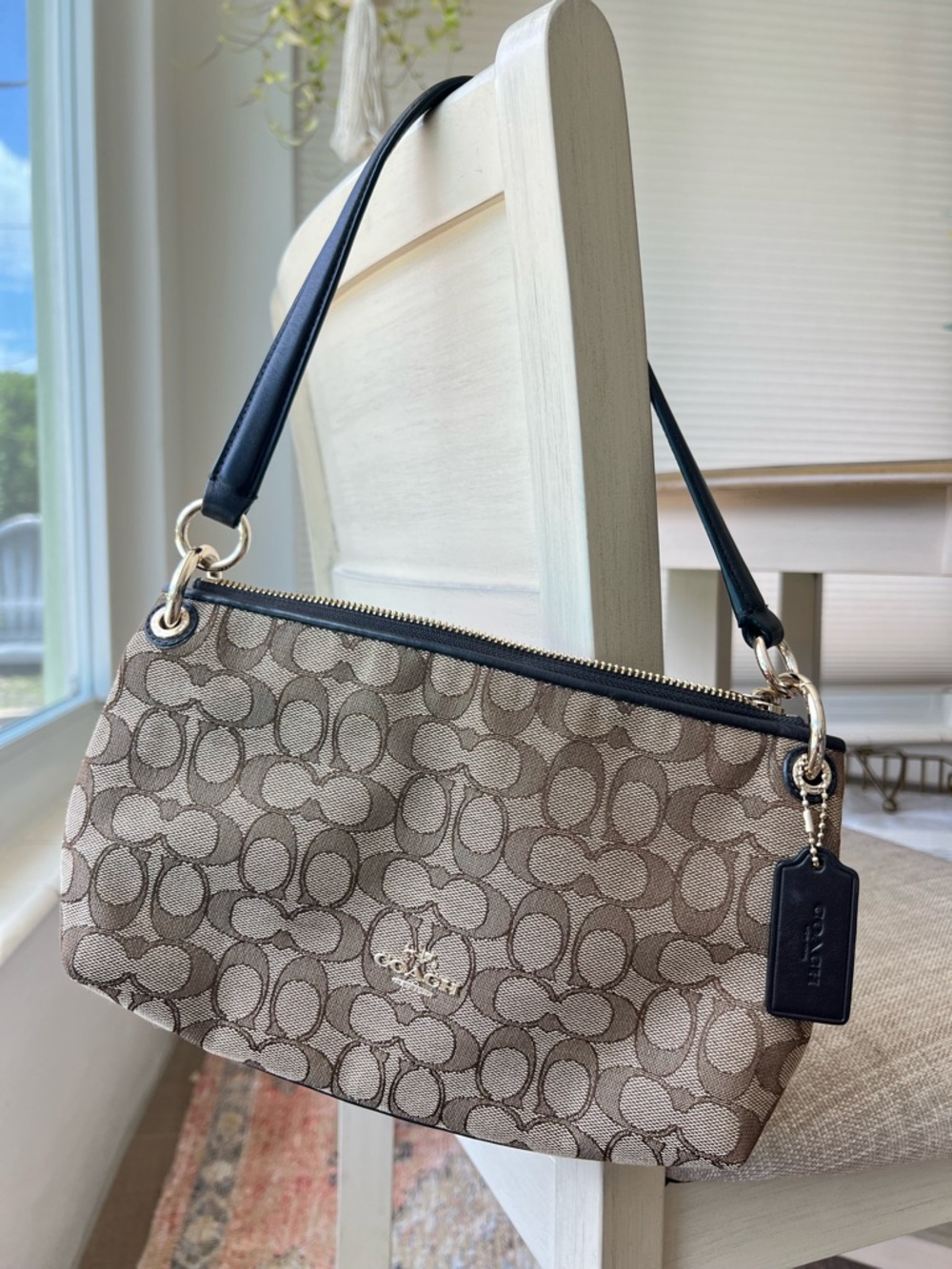 Classic Coach Monogram Shoulder Bag in Brown